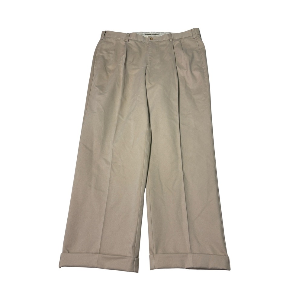 NWT Orvis Mens 38x29 Wrinkle Free Pleated Chino Khaki Pants 86L4-7438